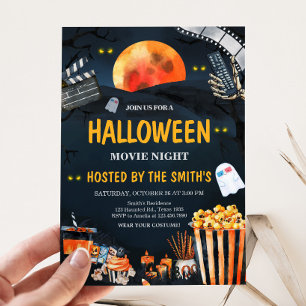 Horror Halloween Scary Movie Night Party Invitation
