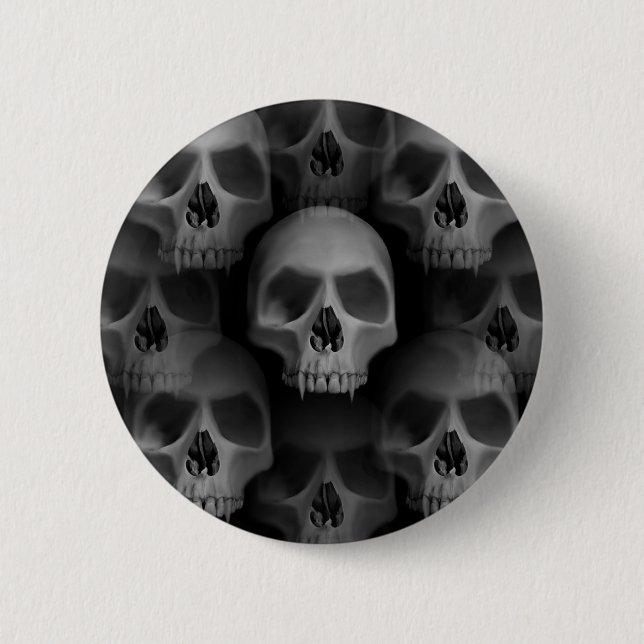 Horror Halloween skulls 6 Cm Round Badge (Front)