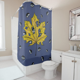 Horror Leaf Creepy Botanical Art Shower Curtain