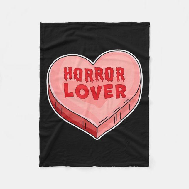 Horror Lover Candy Heart Valentines Day Halloween  Fleece Blanket (Front)