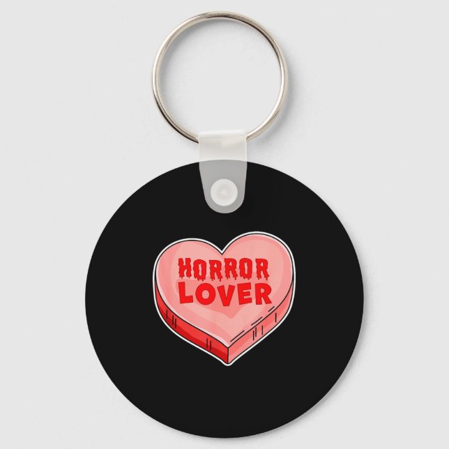 Horror Lover Candy Heart Valentines Day Halloween  Key Ring (Front)