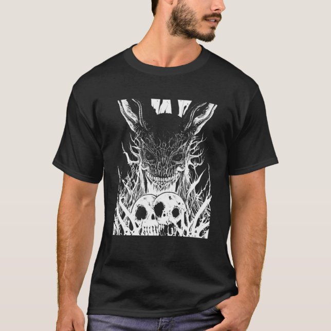 Horror Lucifer Hell Occult Devil Death Metal Satan T-Shirt (Front)