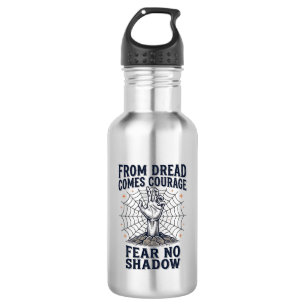 Horror Motivation Shirt With Undead Courage Quote 532 Ml Water Bottle