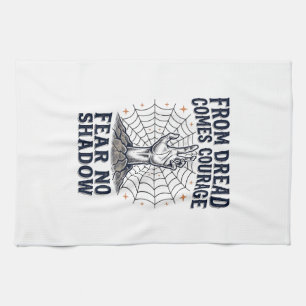 Horror Motivation Shirt With Undead Courage Quote Tea Towel