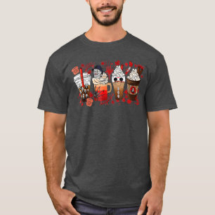 Horror Movie And Coffee Halloween Spooky Season Fa T-Shirt