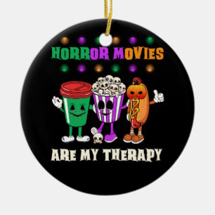 Horror Movie Are My Therapy Horror Film Halloween  Ceramic Tree Decoration