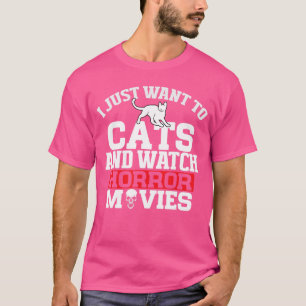 Horror Movie Fan Halloween Cat Lover gift T-Shirt