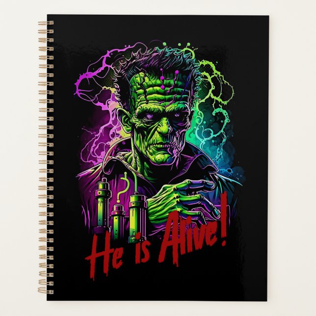 Horror Movie Frankenstein Monster, Halloween Planner (Front)