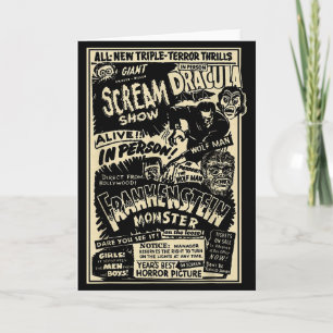 Horror Movie Monster Mummy Dracula Werewolf Franke Card