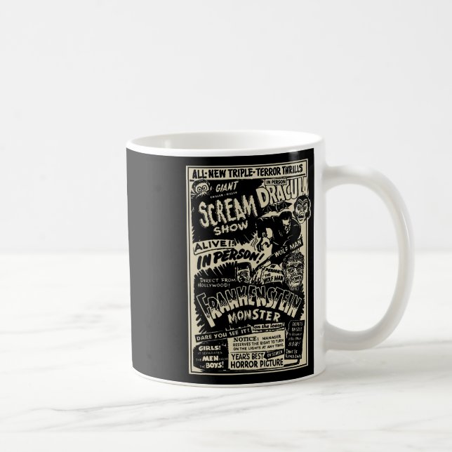 Horror Movie Monster Mummy Dracula Werewolf Franke Coffee Mug (Right)
