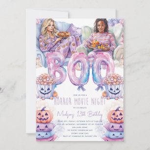 Horror Movie Night Halloween Slumber Party Invitation