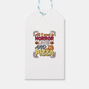 Horror Movie Pizza Halloween Pumpkin Skull Slice_1 Gift Tags