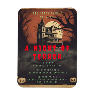 Horror Movie Poster Halloween Party Invitation Magnet
