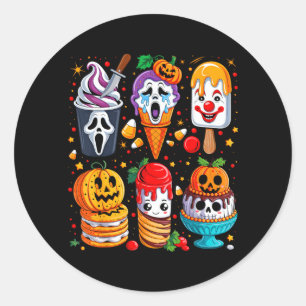 Horror Movie Summer Popsicle Halloween Ice Cream Classic Round Sticker