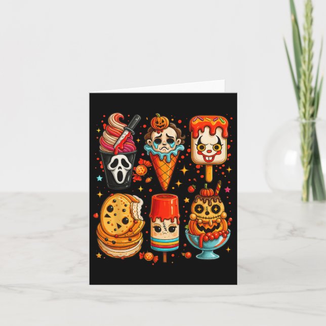 Horror Movie Summer Popsicle Halloween Ice Cream S Card (Front)