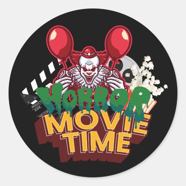 Horror Movie Time Clown Sticker (Front)