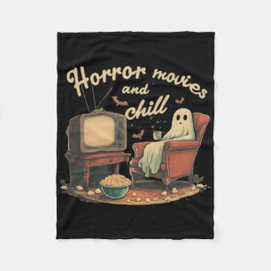 Horror Movies And Chill Ghost  Fleece Blanket