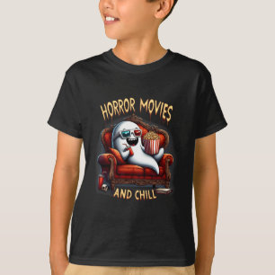 Horror Movies And Chill Spooky Halloween Ghost Mov T-Shirt