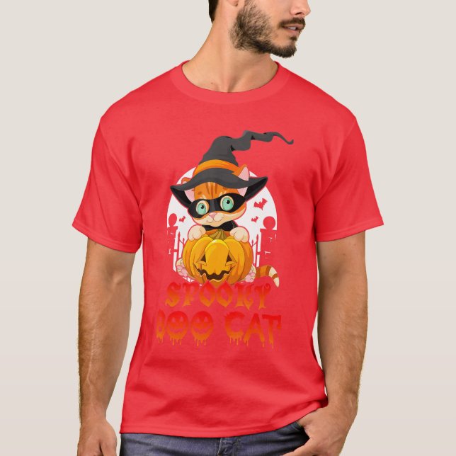 Horror Movies Cat Funny Halloween for Men Women vi T-Shirt (Front)
