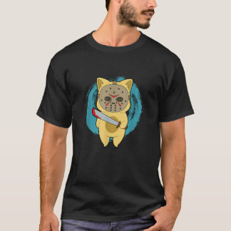 Horror Movies Jason Cat Funny Parody Movie Hallowe T-Shirt