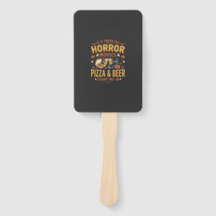 Horror Movies Pizza Beer Halloween Design_1 Hand Fan