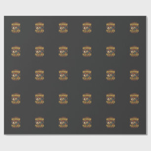 Horror Movies Pizza Beer Halloween Design_1 Wrapping Paper