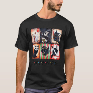 Horror Movies Pumpkin Spooky Black Cat Mum Hallowe T-Shirt