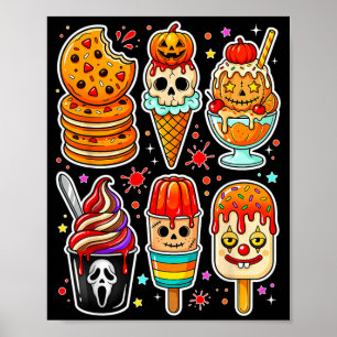 Horror Movies Summer Popsicle Halloween Ice Cream Poster