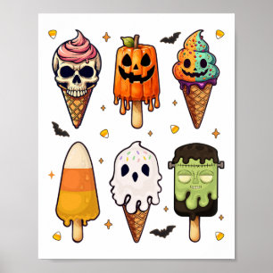 Horror Movies Summer Popsicle Halloween Ice Cream Poster