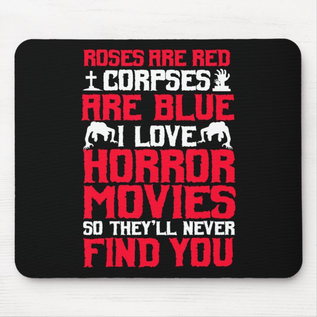 Horror Movies Thriller Halloween Fans Scary Film L Mouse Mat (Front)