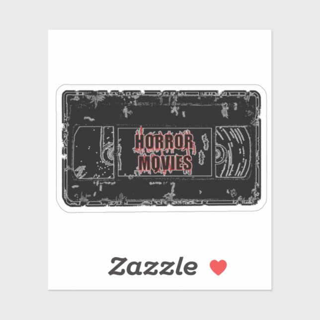 Horror Movies VHS Black Red Sticker (Sheet)