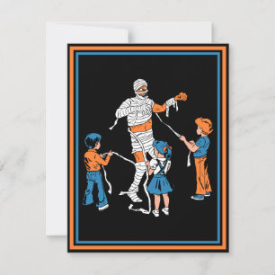 Horror Mummy with kids  Holiday Card