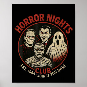 Horror Night Club Vintage Halloween Classic Poster
