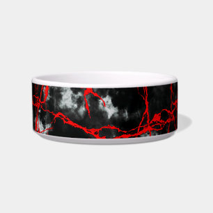 Horror Night Goth - Black and White,Red Bowl