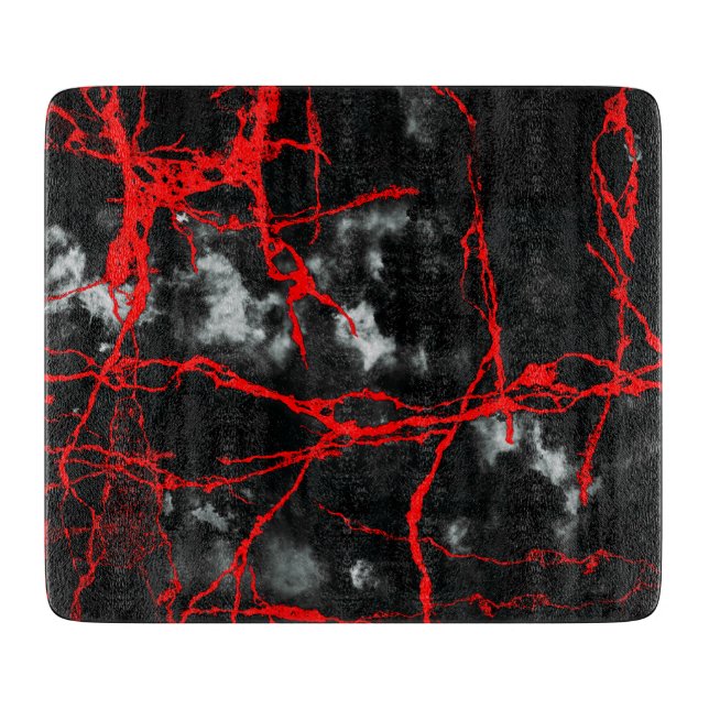 Horror Night Goth - Black and White,Red Cutting Board (Front)