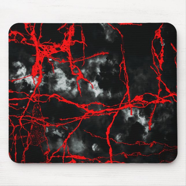 Horror Night Goth - Black and White,Red Mouse Mat (Front)