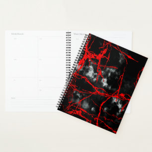 Horror Night Goth - Black and White,Red Planner