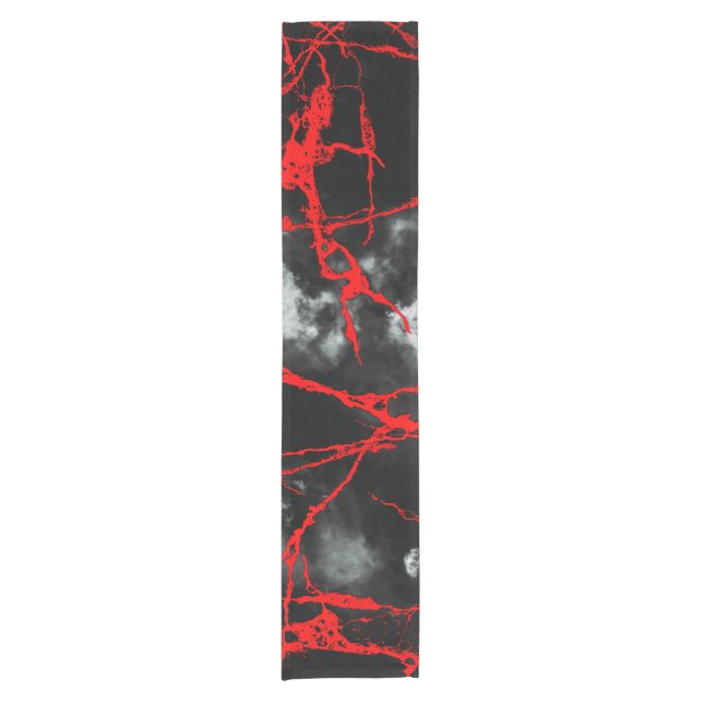 Horror Night Goth - Black and White,Red Short Table Runner (Front)