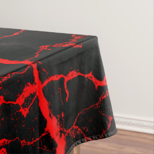 Horror Night Goth - Black and White,Red Tablecloth