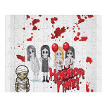 Horror Night Jigsaw Puzzle<br><div class="desc">Zombie Girls and Mummy Halloween Poster</div>