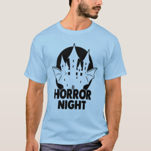 Horror Night Scary House Bat Halloween T-Shirt