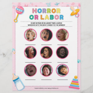 Horror Or Labour [Baby Basics Pink] Custom Letterhead