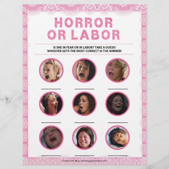 Horror Or Labour [Luxury Lace [Pink]] Custom Letterhead (Front)