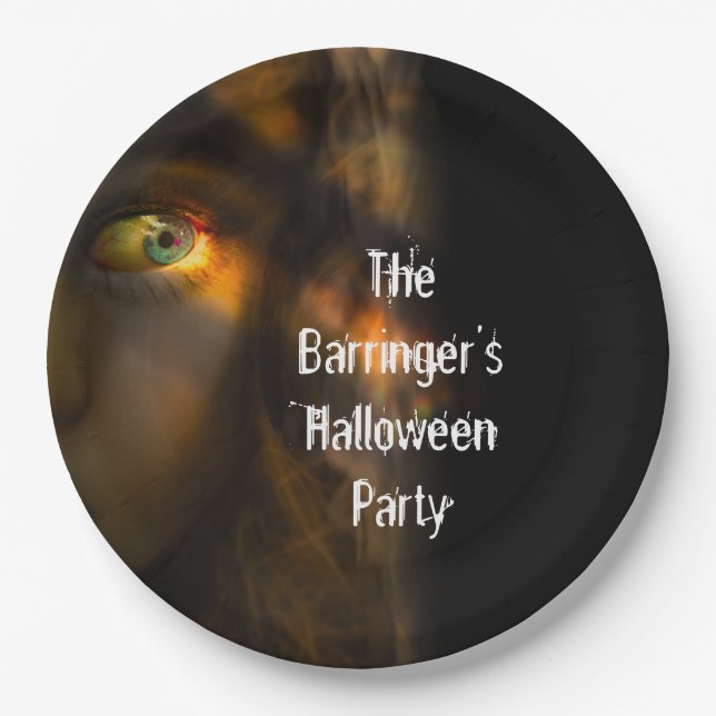 Horror Party Time Halloween Paper Plate (Front)