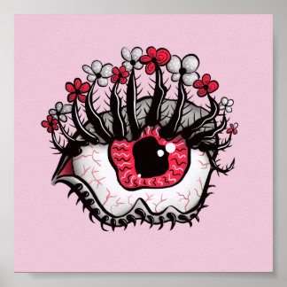 Horror Pastel Goth Eye Macabre Pink Creepy Poster