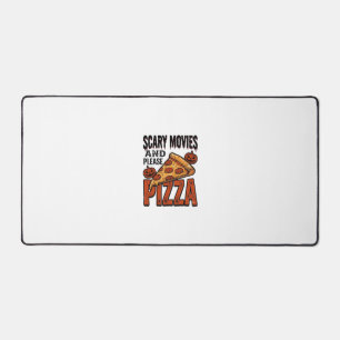 Horror Pizza Shirt for Scary Movie Night Fans_1 Desk Mat