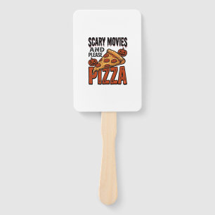 Horror Pizza Shirt for Scary Movie Night Fans_1 Hand Fan