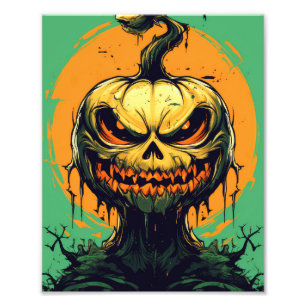 Horror Pumpkin Halloween Photo Print