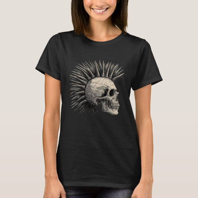 Horror Punk Zombie Mohawk T-Shirt (Front)