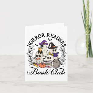 Horror Readers Book Club Funny Ghost Halloween Boo Card